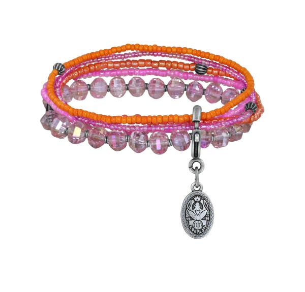 rosa/orange - Petit Glamour d'Afrique - Armband von Konplott